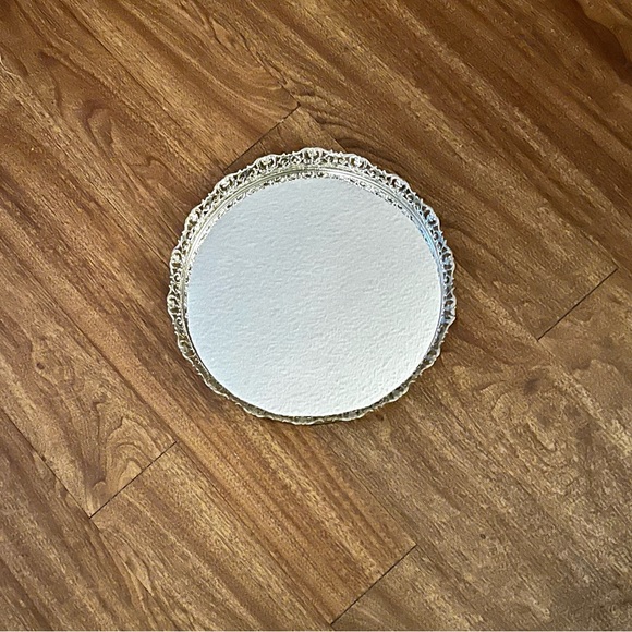 ANTIQUE Vanity tray with mirror on bottom with felt on all the back - Picture 2 of 5